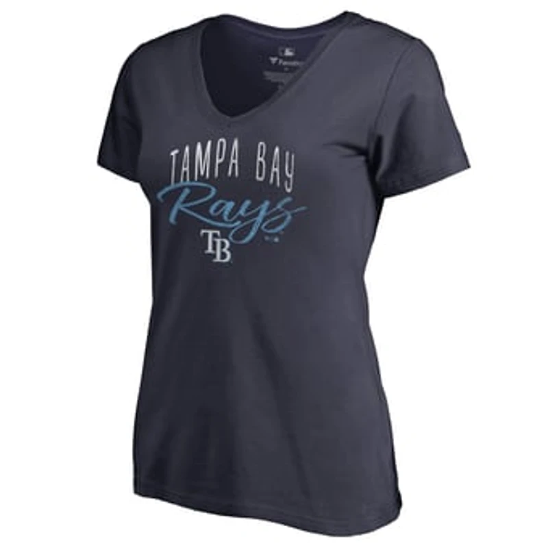 Women's Navy Tampa Bay Rays Graceful V-Neck T-Shirt