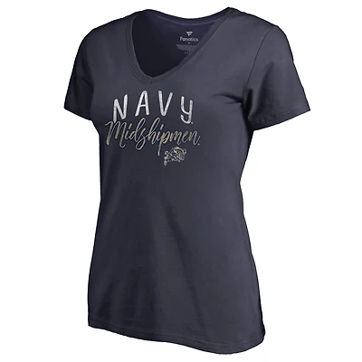 Women's Navy Navy Midshipmen Graceful V-Neck T-Shirt