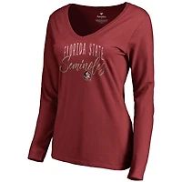 Women's Garnet Florida State Seminoles Graceful Long Sleeve V-Neck T-Shirt