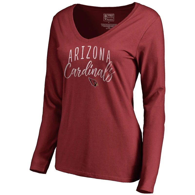 Women's Cardinal Arizona Cardinals Graceful Long Sleeve V-Neck T-Shirt