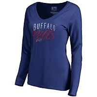 Women's Royal Buffalo Bills Graceful Long Sleeve V-Neck T-Shirt