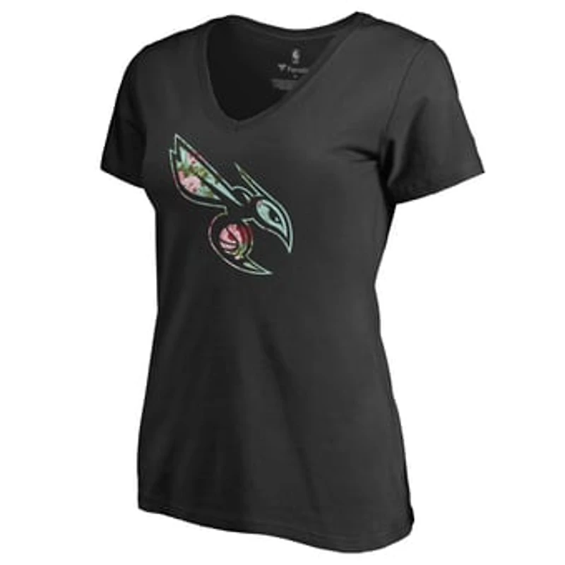 Women's Black Charlotte Hornets Lovely V-Neck T-Shirt