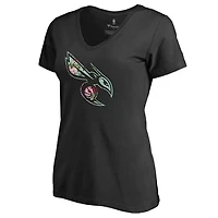 Women's Black Charlotte Hornets Lovely V-Neck T-Shirt
