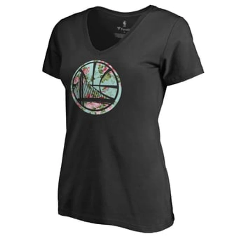 Women's Black Golden State Warriors Lovely V-Neck T-Shirt