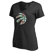 Women's Black Toronto Raptors Lovely V-Neck T-Shirt