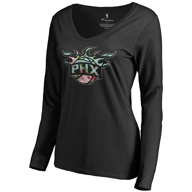Women's Black Phoenix Suns Lovely V-Neck Long Sleeve T-Shirt