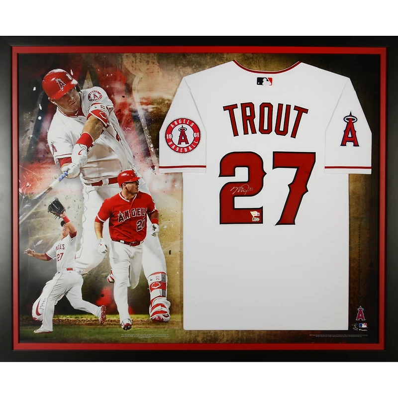 Mike Trout Los Angeles Angels Framed Autographed Nike White Authentic Jersey Collage