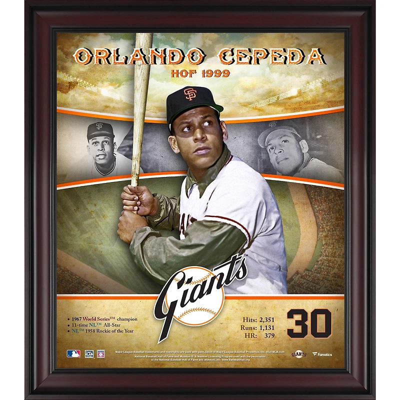 Orlando Cepeda San Francisco Giants Framed 15" x 17" Hall of Fame Career Profile
