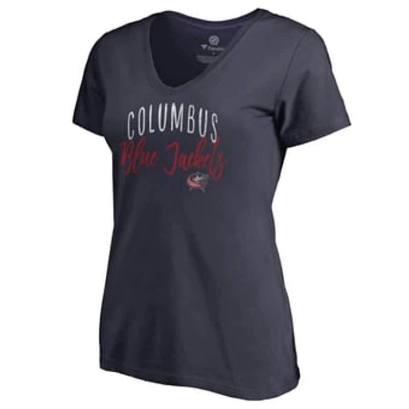 Women's Navy Columbus Blue Jackets Graceful V-Neck T-Shirt