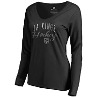 Women's Black Los Angeles Kings Graceful Long Sleeve V-Neck T-Shirt