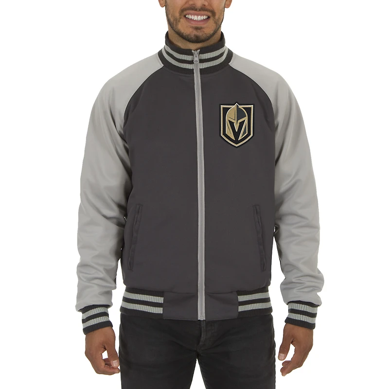 Men's JH Design Gray Vegas Golden Knights Reversible Track Jacket