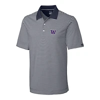 Men's Cutter & Buck Gray/White Washington Huskies Big & Tall Trevor Stripe DryTec Polo