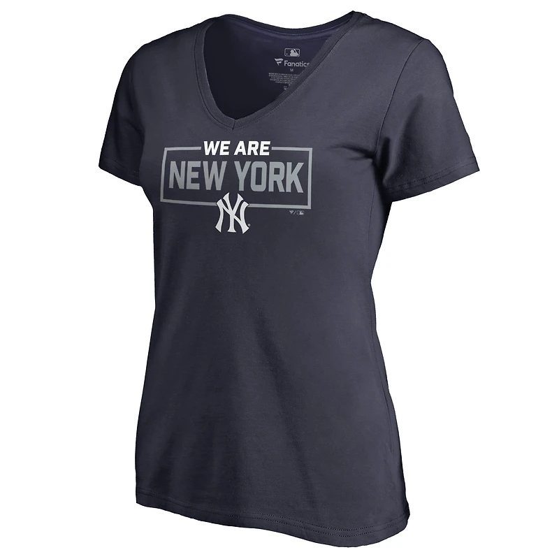 Women's Navy New York Yankees We Are Icon V-Neck T-Shirt