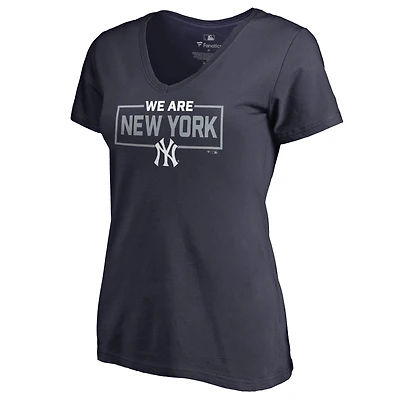 Women's Navy New York Yankees We Are Icon V-Neck T-Shirt