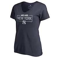 Women's Navy New York Yankees We Are Icon V-Neck T-Shirt
