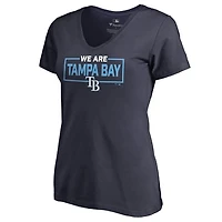 Women's Navy Tampa Bay Rays We Are Icon V-Neck T-Shirt