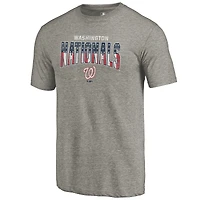 Men's Fanatics Gray Washington Nationals 2018 Stars & Stripes Freedom Tri-Blend T-Shirt