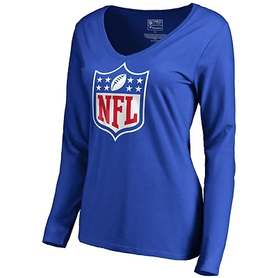 Women's Royal NFL Shield Primary Logo Long Sleeve T-Shirt