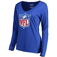 Women's Royal NFL Shield Primary Logo Long Sleeve T-Shirt