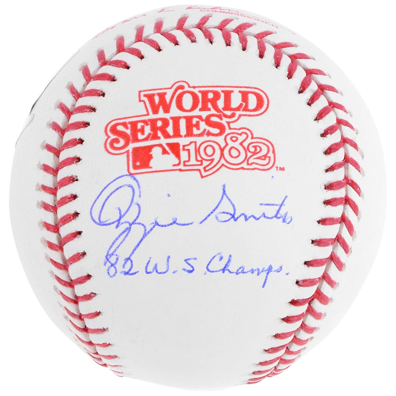 Ozzie Smith St. Louis Cardinals Autographed 1982 World Series Logo Baseball with "82 WS Champs" Inscription