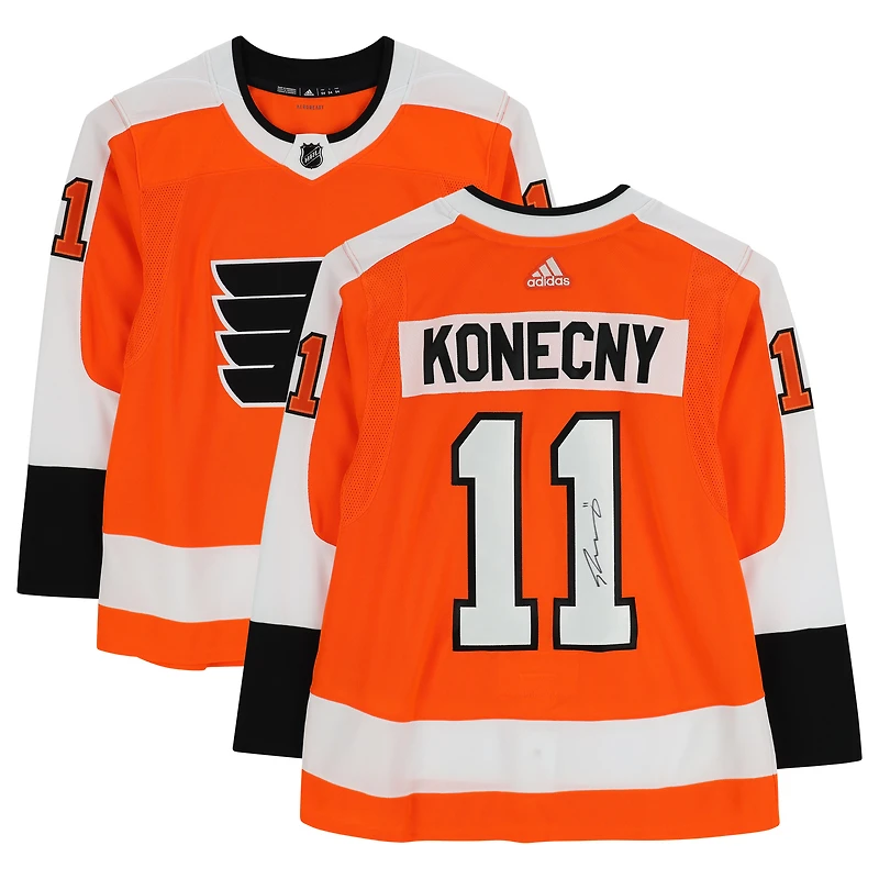 Travis Konecny Philadelphia Flyers Autographed Orange Adidas Authentic Jersey