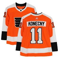 Travis Konecny Philadelphia Flyers Autographed Orange Adidas Authentic Jersey