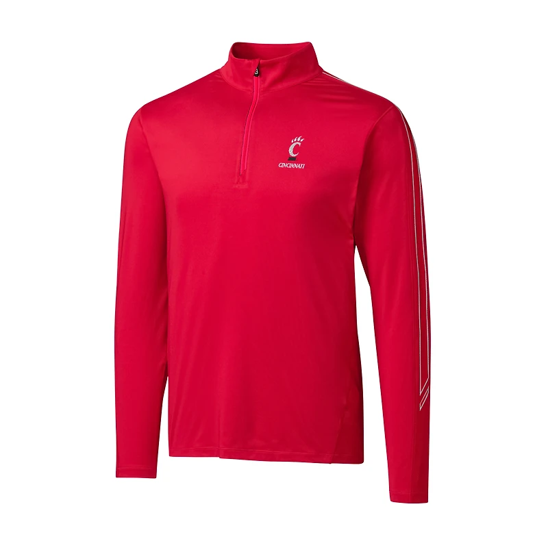 Men's Cutter & Buck Red Cincinnati Bearcats DryTec Pennant Sport Half-Zip Pullover Jacket