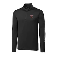 Men's Cutter & Buck Black Louisville Cardinals DryTec Pennant Sport Half-Zip Pullover Jacket