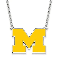 Women's Michigan Wolverines Sterling Silver Enameled Split Chain Necklace
