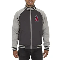 Men's JH Design Gray Los Angeles Angels Reversible Track Jacket