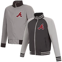 Men's JH Design Gray Atlanta Braves Reversible Track Jacket