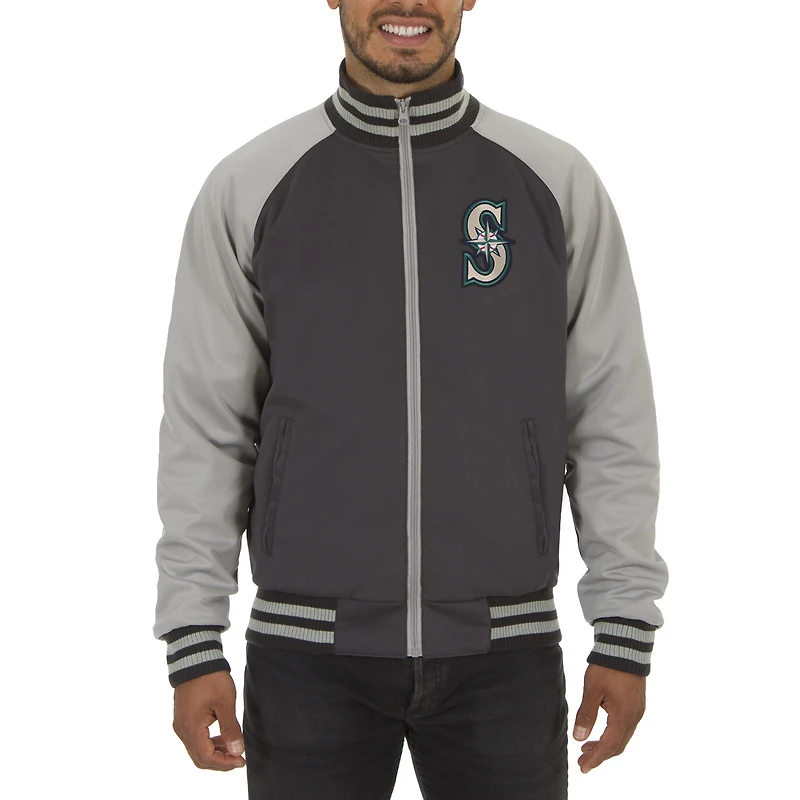 Men's JH Design Gray Seattle Mariners Reversible Track Jacket