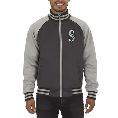 Men's JH Design Gray Seattle Mariners Reversible Track Jacket