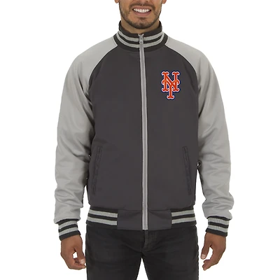 Men's JH Design Gray New York Mets Reversible Track Jacket