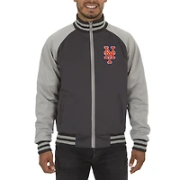 Men's JH Design Gray New York Mets Reversible Track Jacket