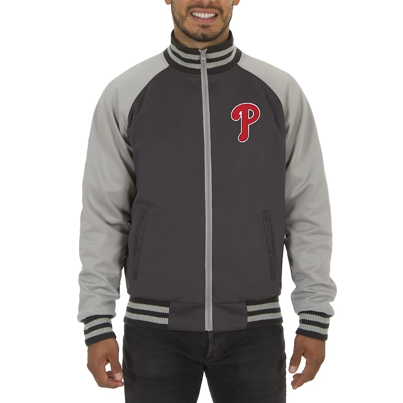 Men's JH Design Gray Philadelphia Phillies Reversible Track Jacket