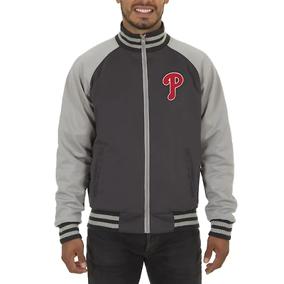 Men's JH Design Gray Philadelphia Phillies Reversible Track Jacket