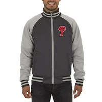 Men's JH Design Gray Philadelphia Phillies Reversible Track Jacket