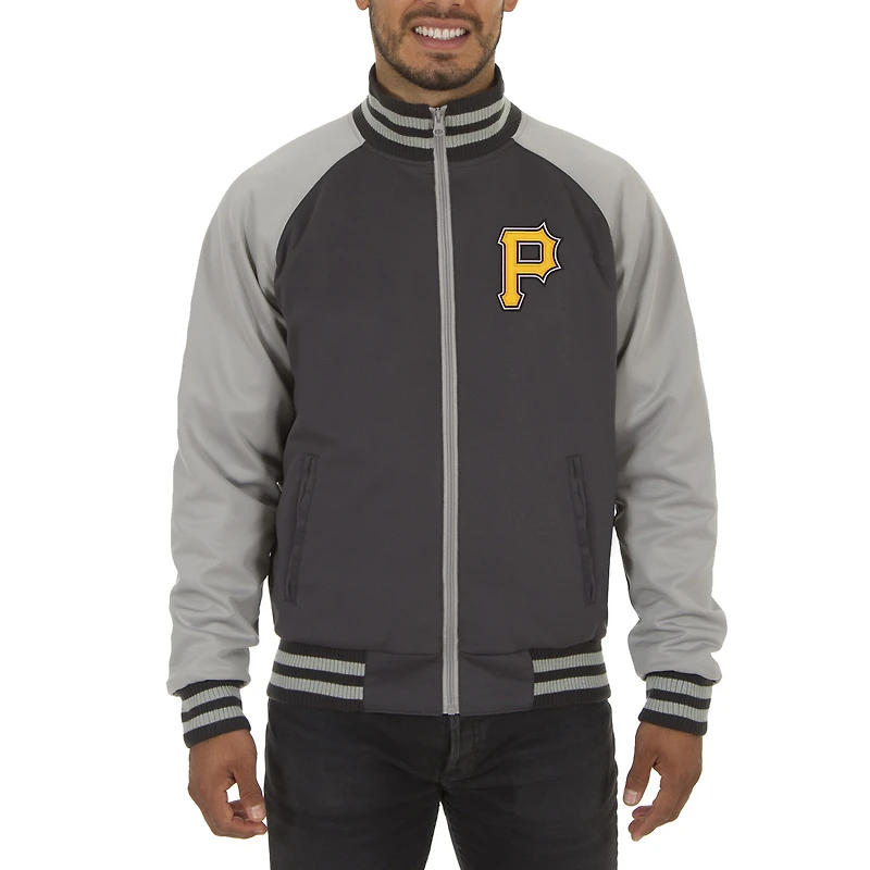 Men's JH Design Gray Pittsburgh Pirates Reversible Track Jacket