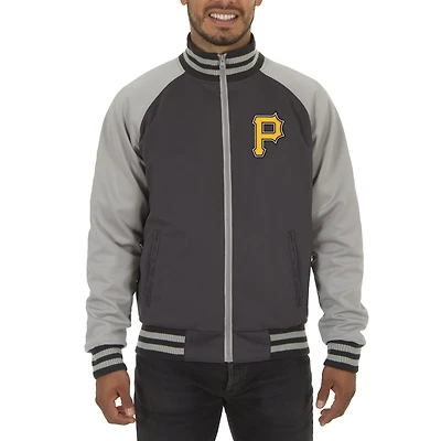 Men's JH Design Gray Pittsburgh Pirates Reversible Track Jacket