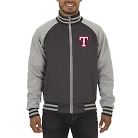 Men's JH Design Gray Texas Rangers Reversible Track Jacket