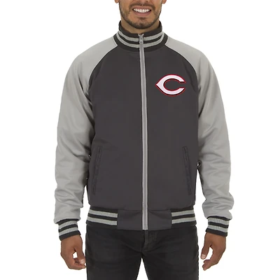 Men's JH Design Gray Cincinnati Reds Reversible Track Jacket