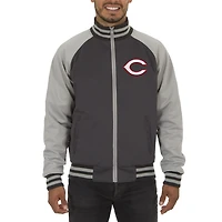Men's JH Design Gray Cincinnati Reds Reversible Track Jacket