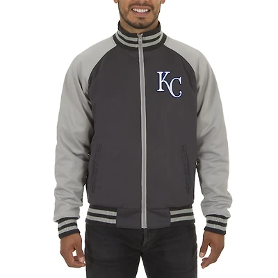 Men's JH Design Gray Kansas City Royals Reversible Track Jacket