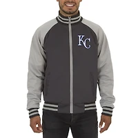 Men's JH Design Gray Kansas City Royals Reversible Track Jacket