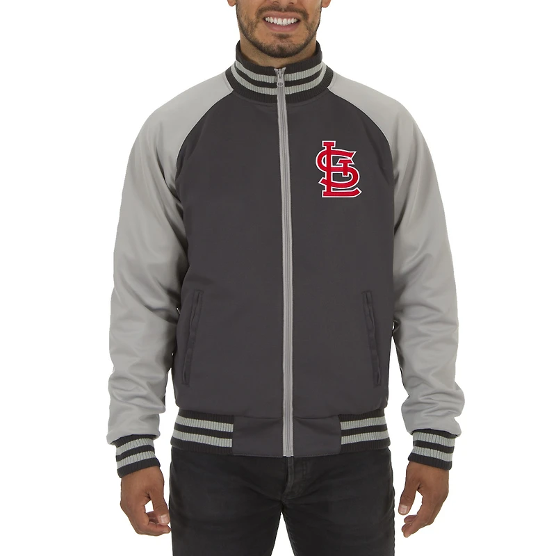 Men's JH Design Gray St. Louis Cardinals Reversible Track Jacket