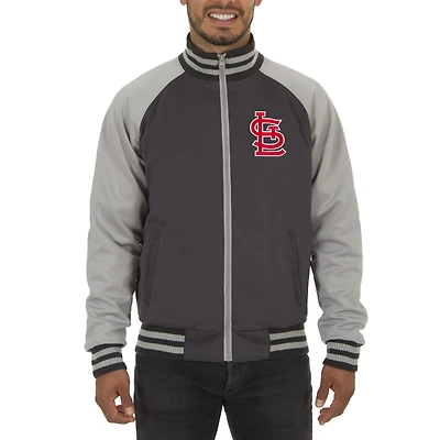 Men's JH Design Gray St. Louis Cardinals Reversible Track Jacket