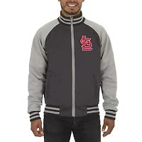 Men's JH Design Gray St. Louis Cardinals Reversible Track Jacket