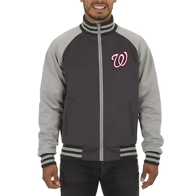 Men's JH Design Gray Washington Nationals Reversible Track Jacket
