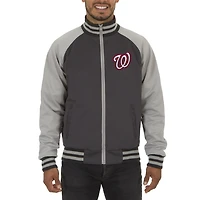 Men's JH Design Gray Washington Nationals Reversible Track Jacket
